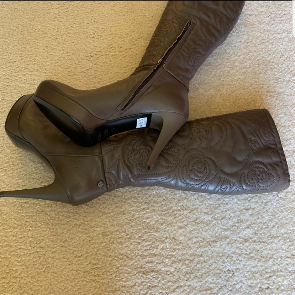 Made in Italy Ferre leather brown platform boots 6